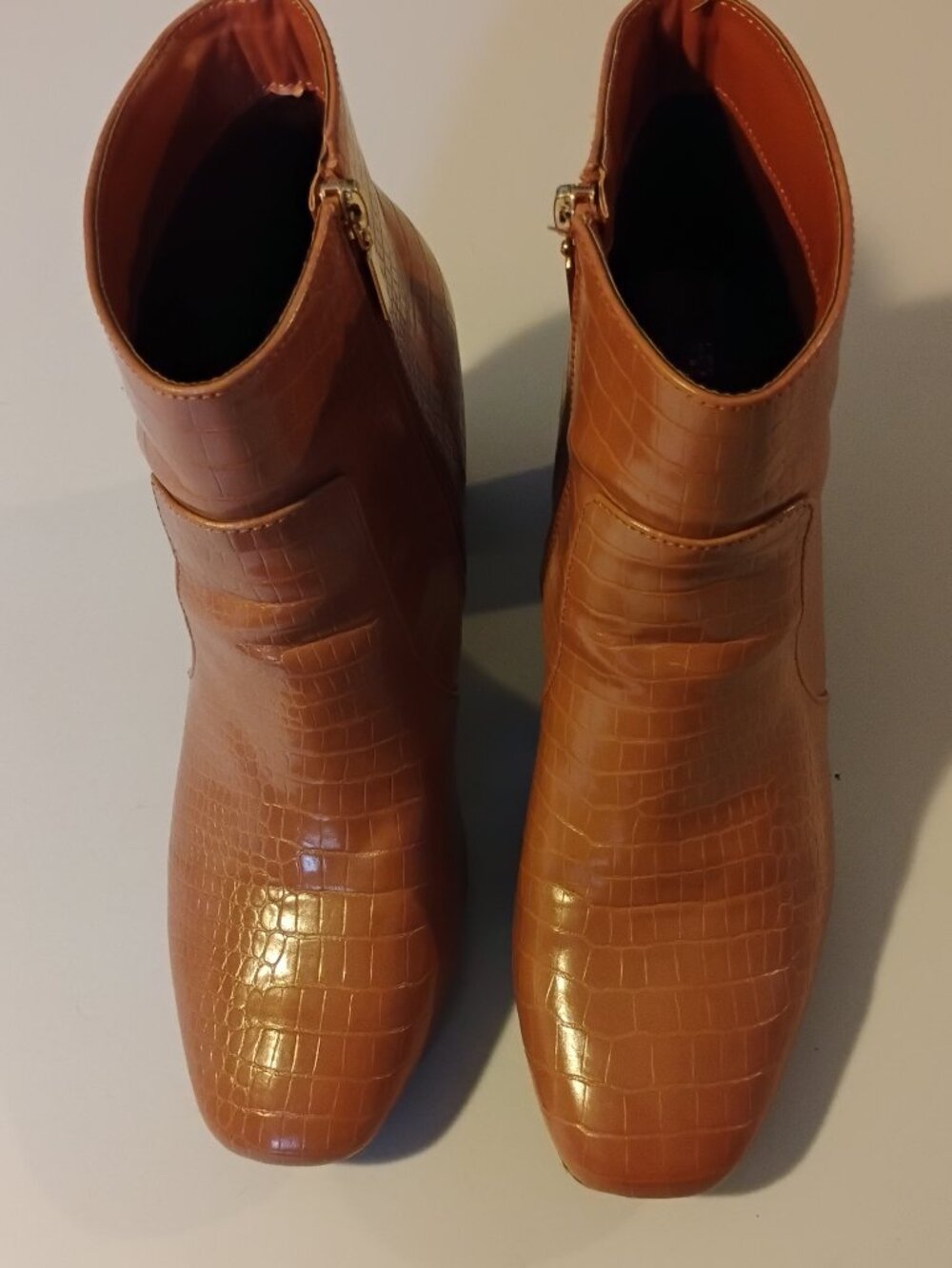 Primark Wide Fit | Mauve Dusty Rose Croc Embossed Ankle Boots | Size 11